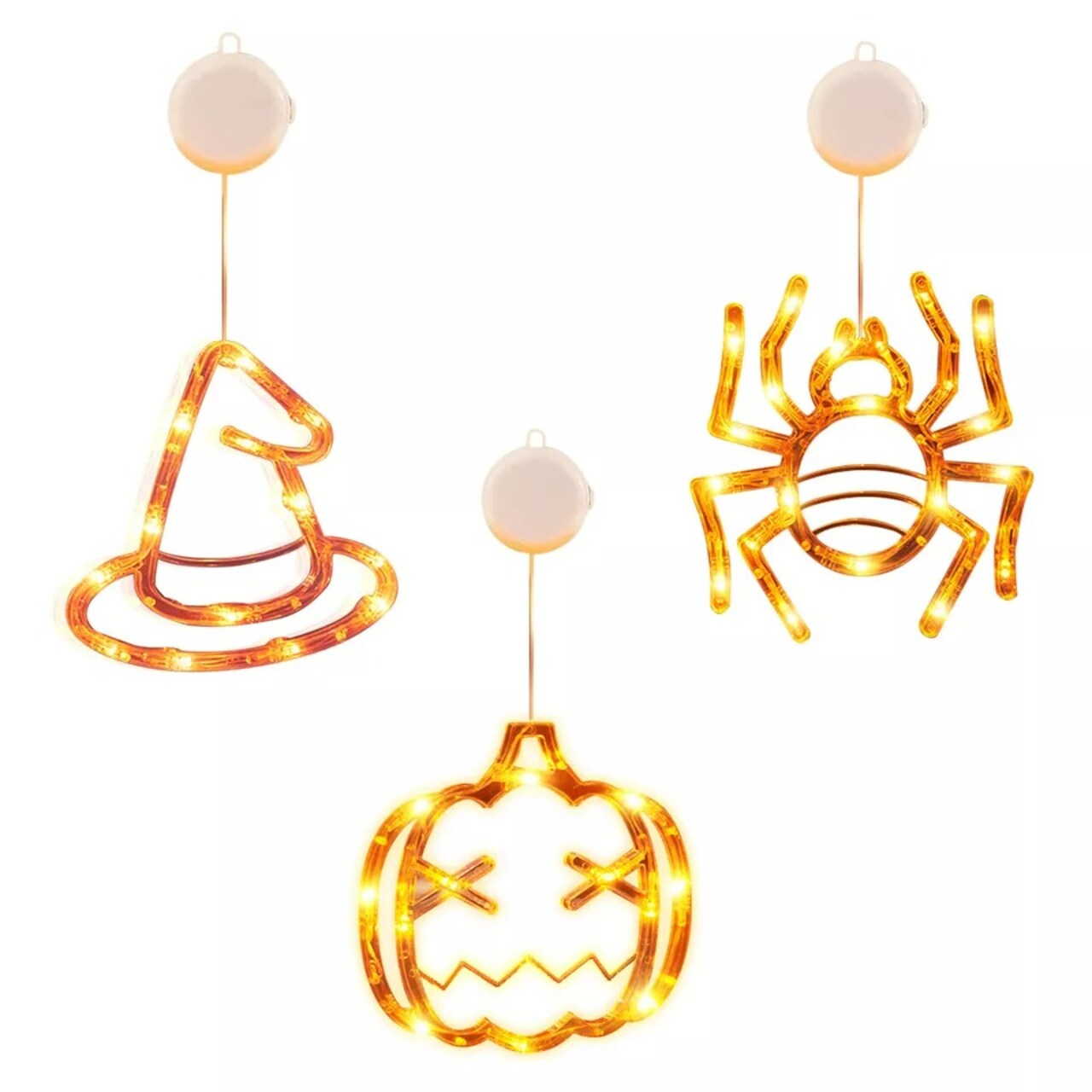 3PCS Halloween Window Hanging LED Lights Holiday Party Decor Lights Home Decor